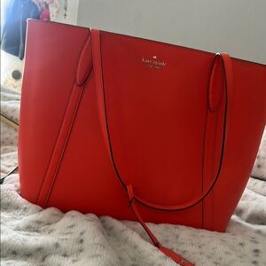 Kate Spade Red Structured Leather Tote